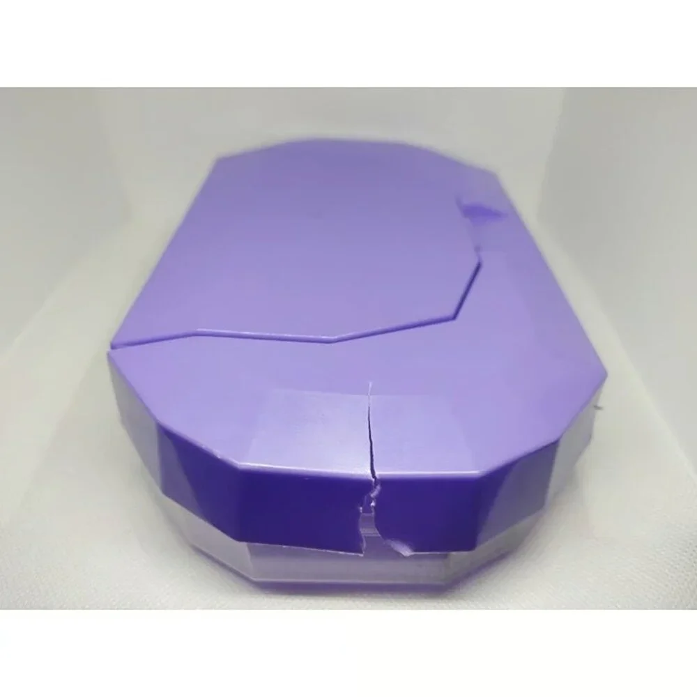 Sterilite Small Pencil Box Plastic, Clear/Purple Fair Condition